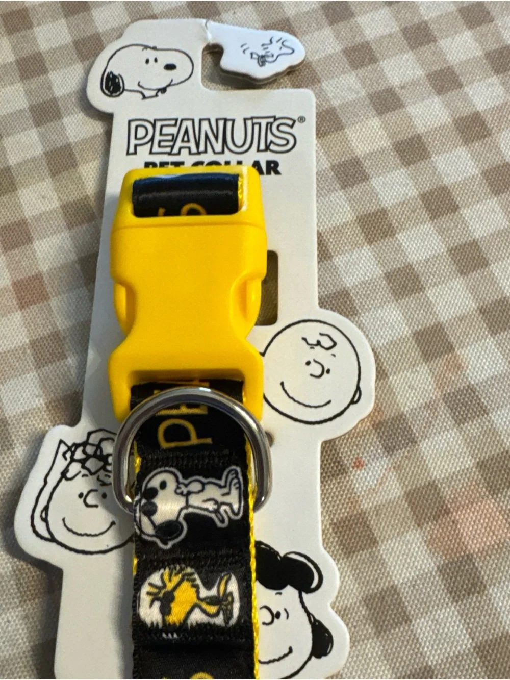 Peanuts Yellow & Black Snoopy Pet Collar